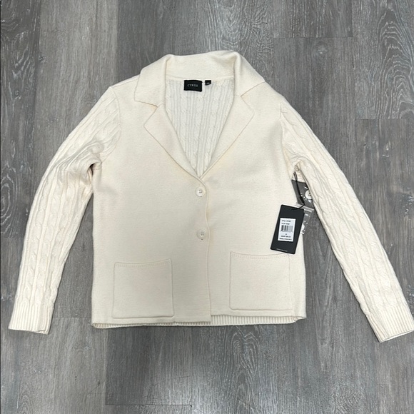 NWT Cyrus Cream Button Up Blazer Sweater Textured Knit Jacket Size Small - Picture 1 of 4